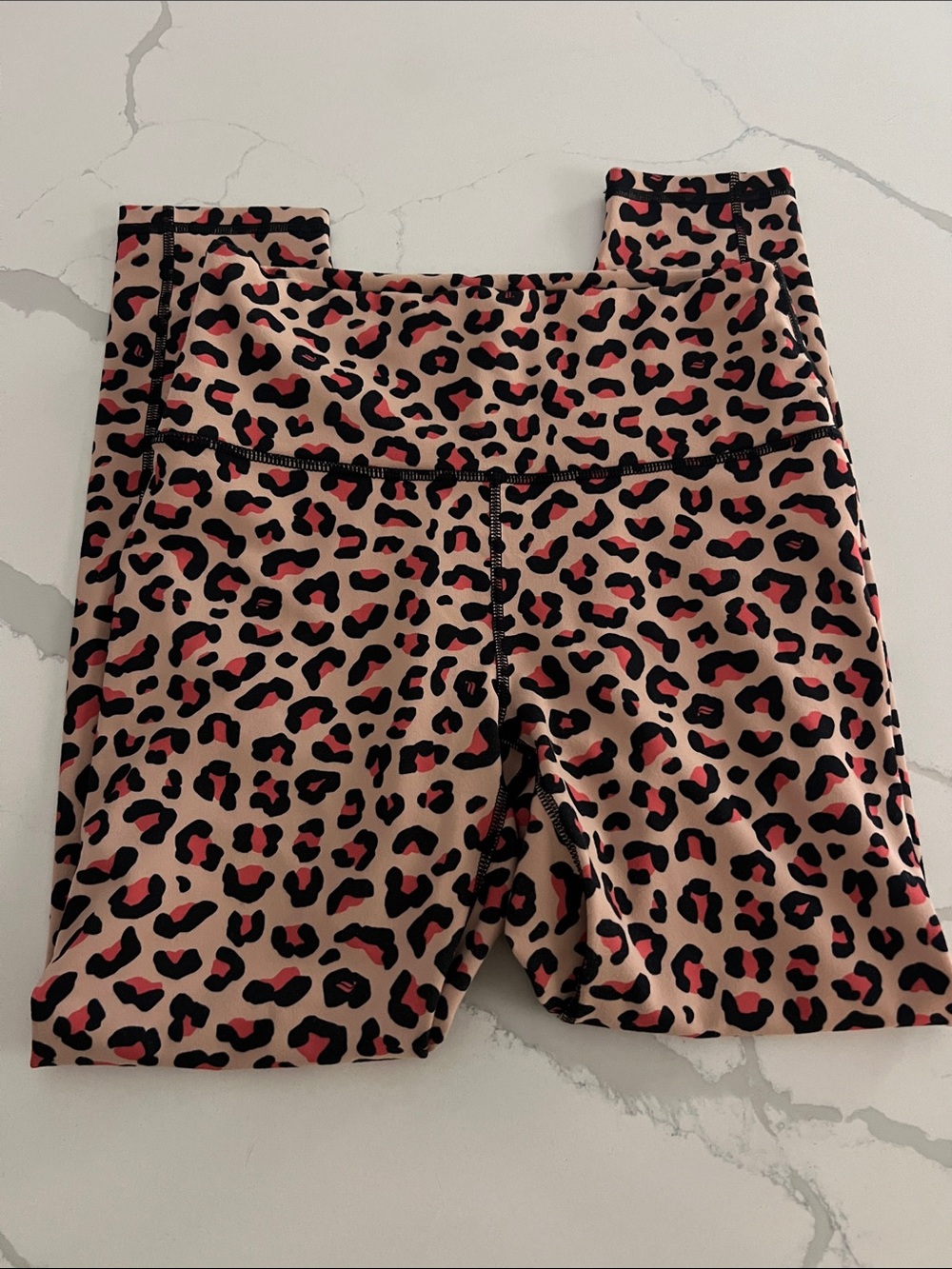 Fabletics Leopard Print Leggings - Pink & Tan